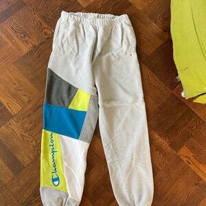 Champion reverse weave patchwork sweatpants size large unisex